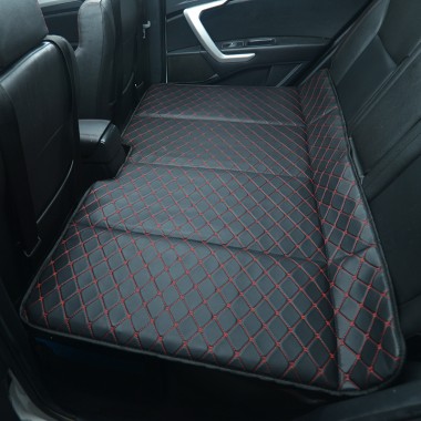 Universal Diamond Car Bed - Non-Inflatable Black and Red Stitching Luxury Leather Diamond Car Bed Mattress Stores