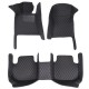 Black and Black Stitching Luxury Leather Diamond Car Floor Mats Stores Black and Black Stitching Luxury Leather Diamond Car Floor Mats Stores