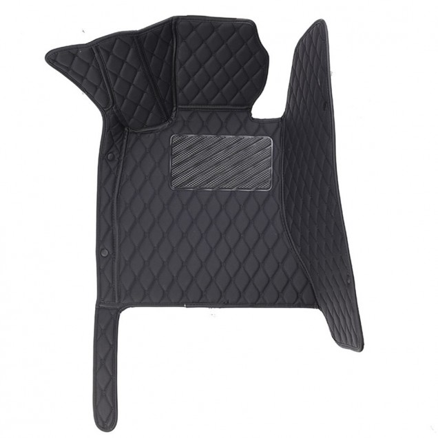 Black and Black Stitching Luxury Leather Diamond Car Floor Mats Stores Black and Black Stitching Luxury Leather Diamond Car Floor Mats Stores