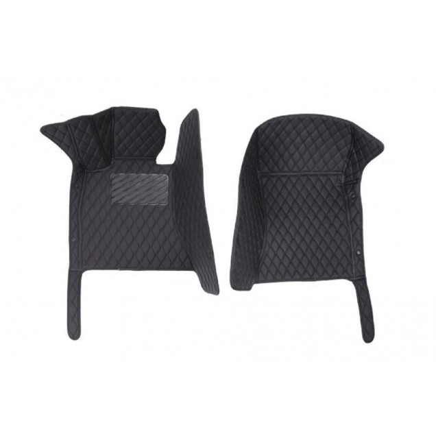 Black and Black Stitching Luxury Leather Diamond Car Floor Mats Stores Black and Black Stitching Luxury Leather Diamond Car Floor Mats Stores