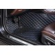 Black and Blue Stitching Luxury Leather Diamond Car Floor Mats Stores Black and Blue Stitching Luxury Leather Diamond Car Floor Mats Stores