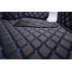 Black and Blue Stitching Luxury Leather Diamond Car Floor Mats Stores Black and Blue Stitching Luxury Leather Diamond Car Floor Mats Stores
