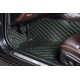 Black and Green Stitching Luxury Leather Diamond Car Floor Mats Stores Black and Green Stitching Luxury Leather Diamond Car Floor Mats Stores