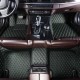 Black and Green Stitching Luxury Leather Diamond Car Mats Stores Black and Green Stitching Luxury Leather Diamond Car Mats Stores