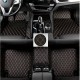 Black and Orange Stitching Luxury Leather Diamond Car Floor Mats Stores Black and Orange Stitching Luxury Leather Diamond Car Floor Mats Stores