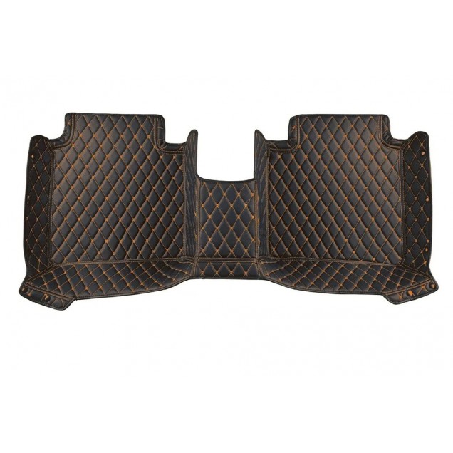 Black and Orange Stitching Luxury Leather Diamond Car Floor Mats Stores Black and Orange Stitching Luxury Leather Diamond Car Floor Mats Stores
