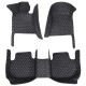 Black and White Stitching Luxury Leather Diamond Car Floor Mats Stores Black and White Stitching Luxury Leather Diamond Car Floor Mats Stores