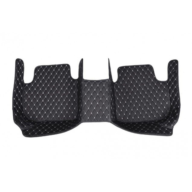 Black and White Stitching Luxury Leather Diamond Car Floor Mats Stores Black and White Stitching Luxury Leather Diamond Car Floor Mats Stores