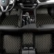 Black and Yellow Stitching Luxury Leather Diamond Car Floor Mats Stores Black and Yellow Stitching Luxury Leather Diamond Car Floor Mats Stores