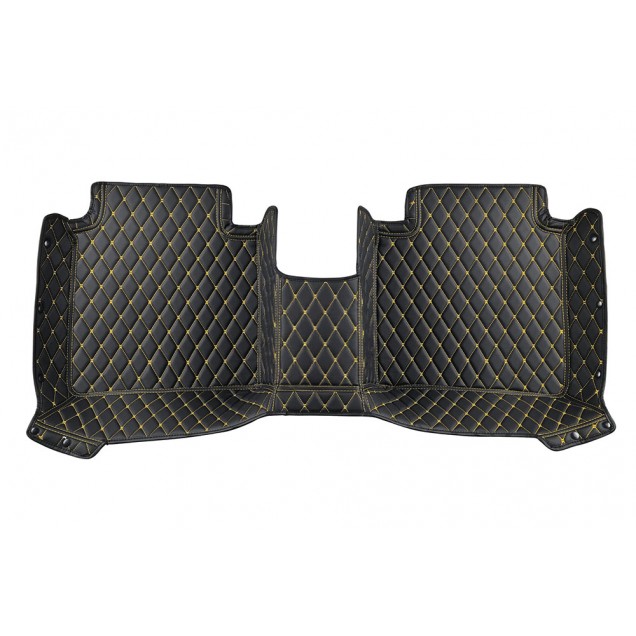 Black and Yellow Stitching Luxury Leather Diamond Car Floor Mats Stores Black and Yellow Stitching Luxury Leather Diamond Car Floor Mats Stores