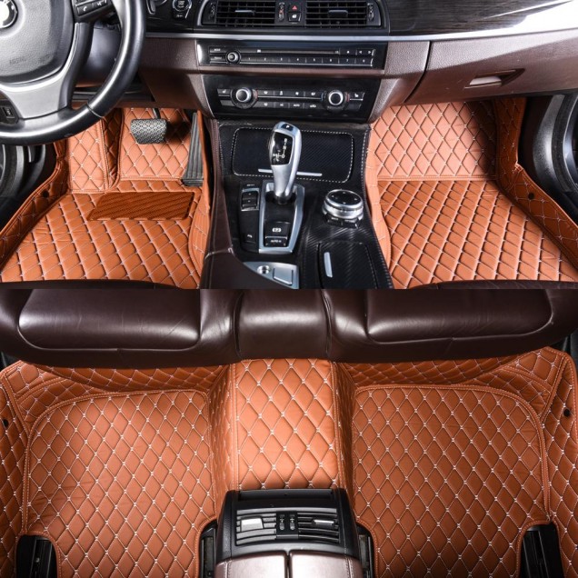 Brown Luxury Leather Diamond Car Floor Mats Stores Brown Luxury Leather Diamond Car Floor Mats Stores