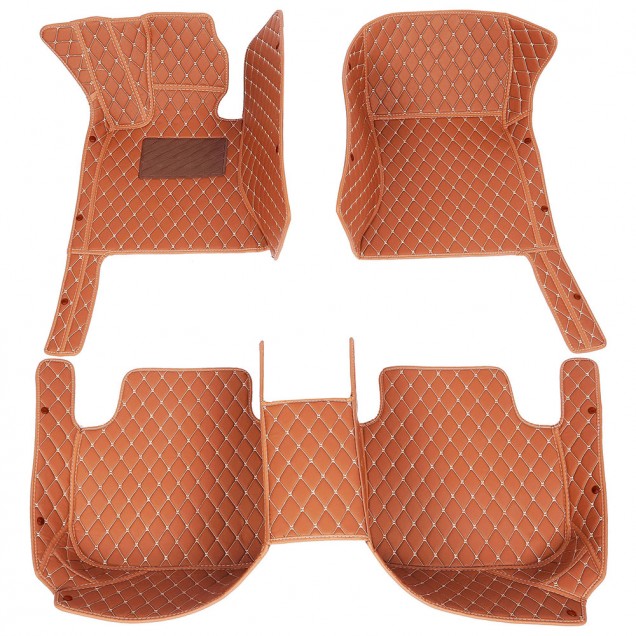 Brown Luxury Leather Diamond Car Floor Mats Stores Brown Luxury Leather Diamond Car Floor Mats Stores