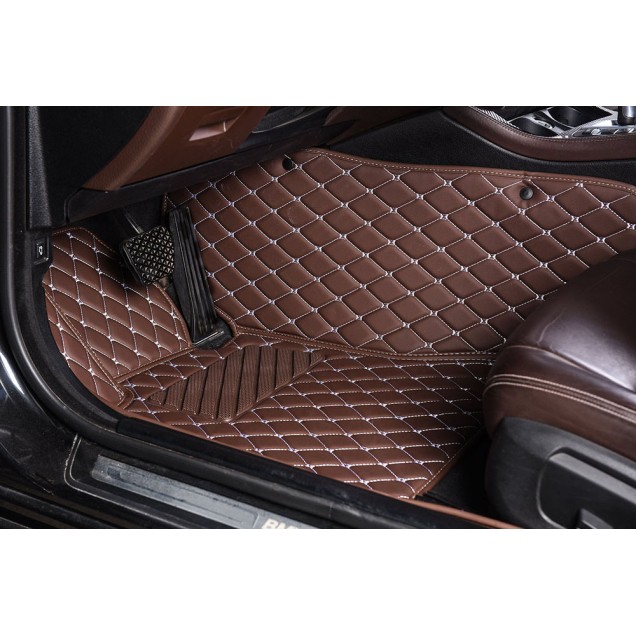 Dark Brown Luxury Leather Diamond Car Floor Mats Stores Dark Brown Luxury Leather Diamond Car Floor Mats Stores