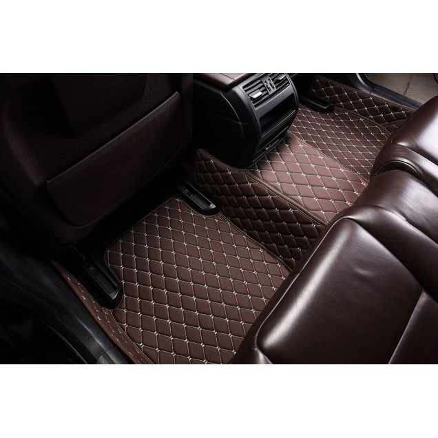 Dark Brown Luxury Leather Diamond Car Floor Mats Stores Dark Brown Luxury Leather Diamond Car Floor Mats Stores