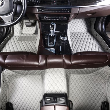 Grey Luxury Leather Diamond Car Floor Mats Stores