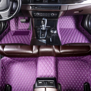 Purple Luxury Leather Diamond Car Floor Mats Stores