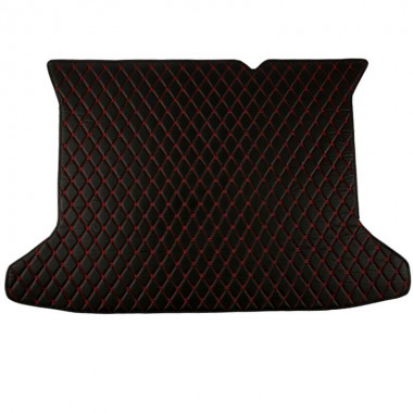 Black and Red Stitching Luxury Leather Diamond Trunk Base Car Mats Stores