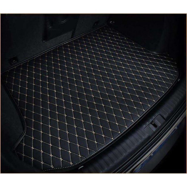 Black and White Stitching Luxury Leather Diamond Trunk Base Mats Stores