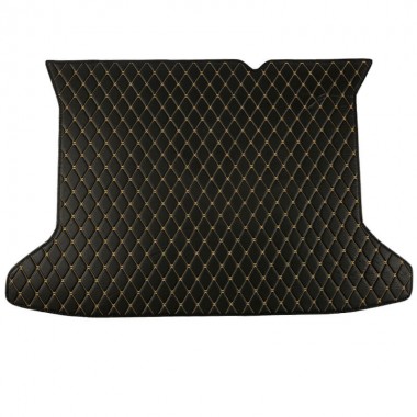 Black and Yellow Stitching Luxury Leather Diamond Trunk Base Mats Stores