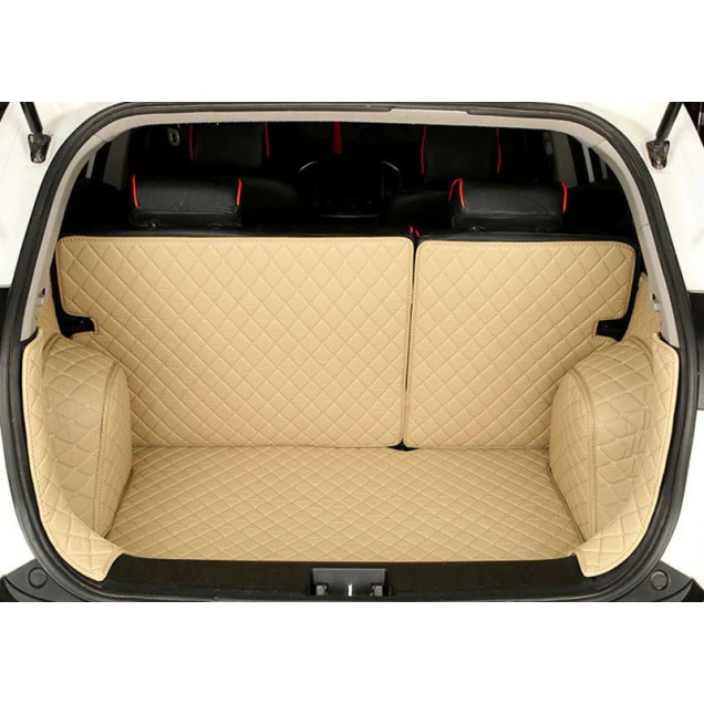 Beige Full Cover Luxury Leather Diamond Trunk Car Floor Mats Stores Beige Full Cover Luxury Leather Diamond Trunk Car Floor Mats Stores