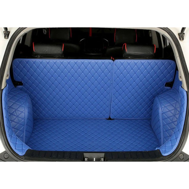 Blue Full Cover Luxury Leather Diamond Trunk Car Floor Mats Stores Blue Full Cover Luxury Leather Diamond Trunk Car Floor Mats Stores