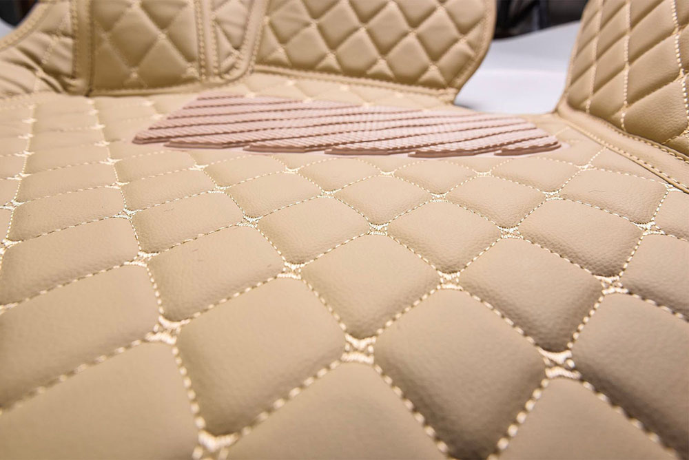 Beige Luxury Leather Diamonds Car Floor Mats Stores