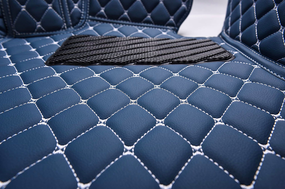 Blue Luxury Leather Diamonds Car Floor Mats Stores
