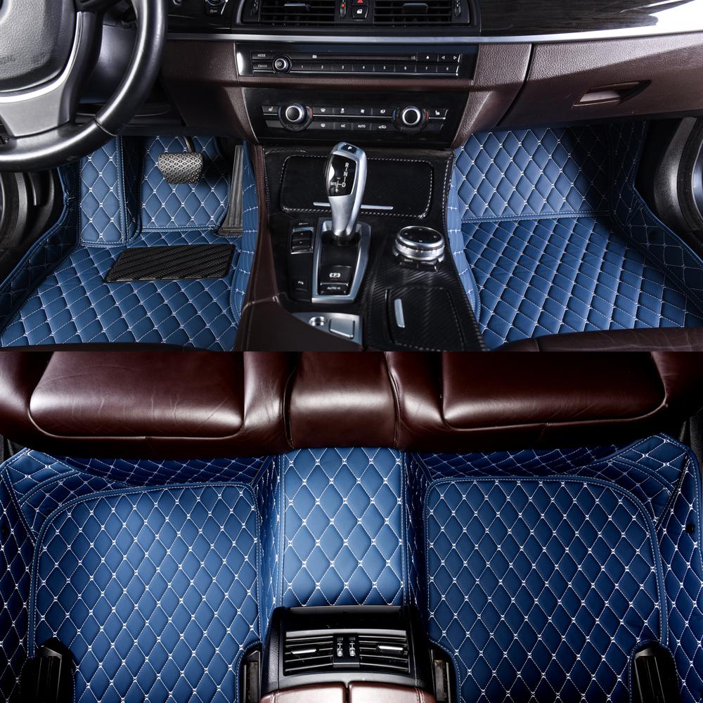 Blue Luxury Leather Diamond Car Mats Stores