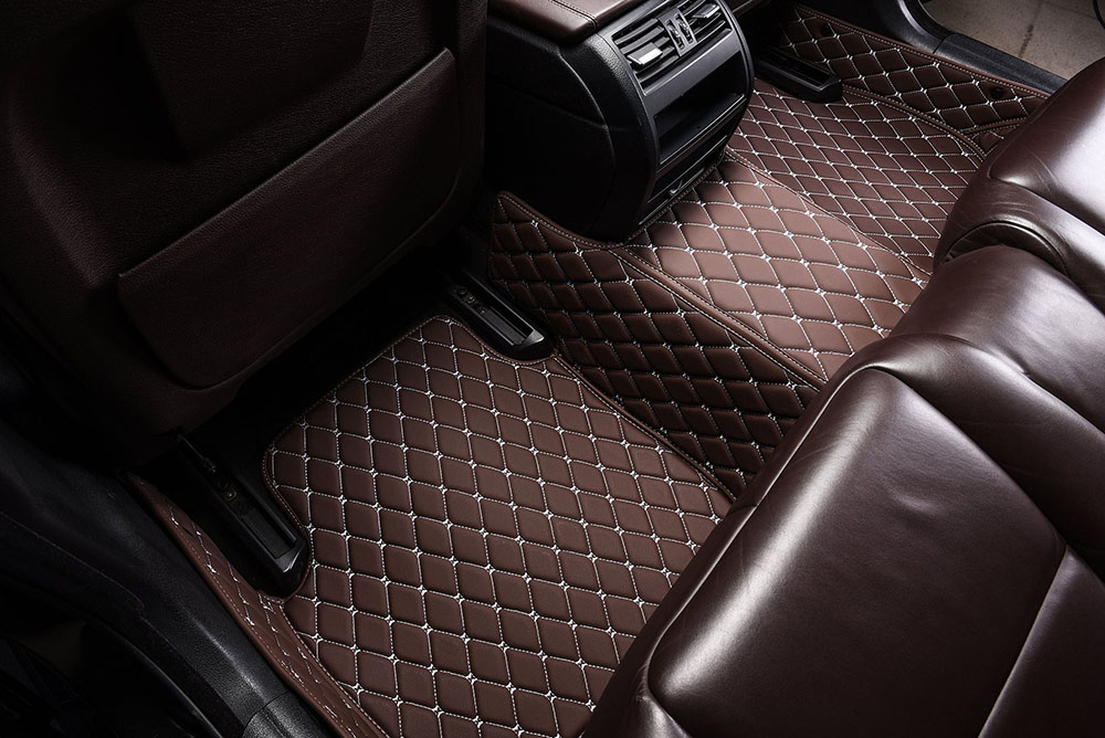 Dark Brown Custom Diamond Car Mats Stores