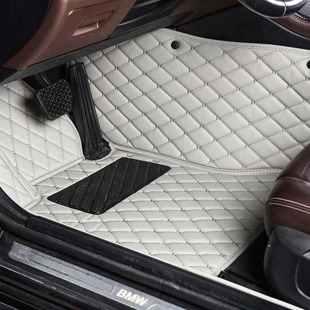 Grey Luxury Leather Diamond Car Mats Stores