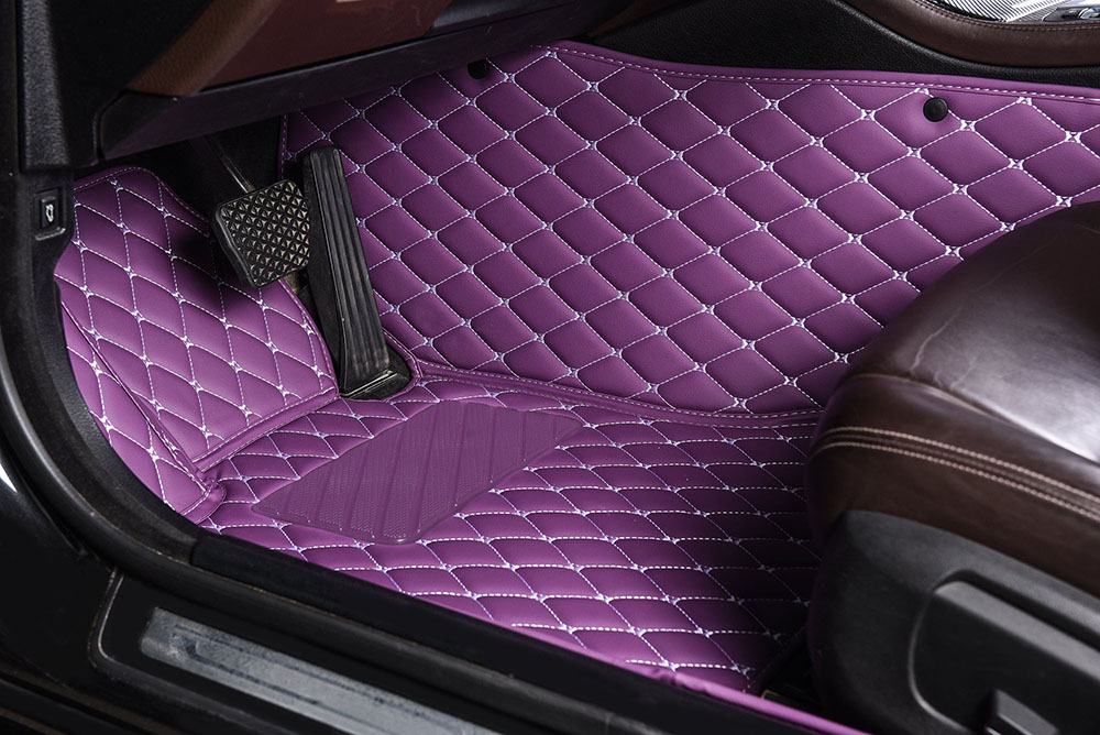 Purple Luxury Leather Diamond Car Mats Stores