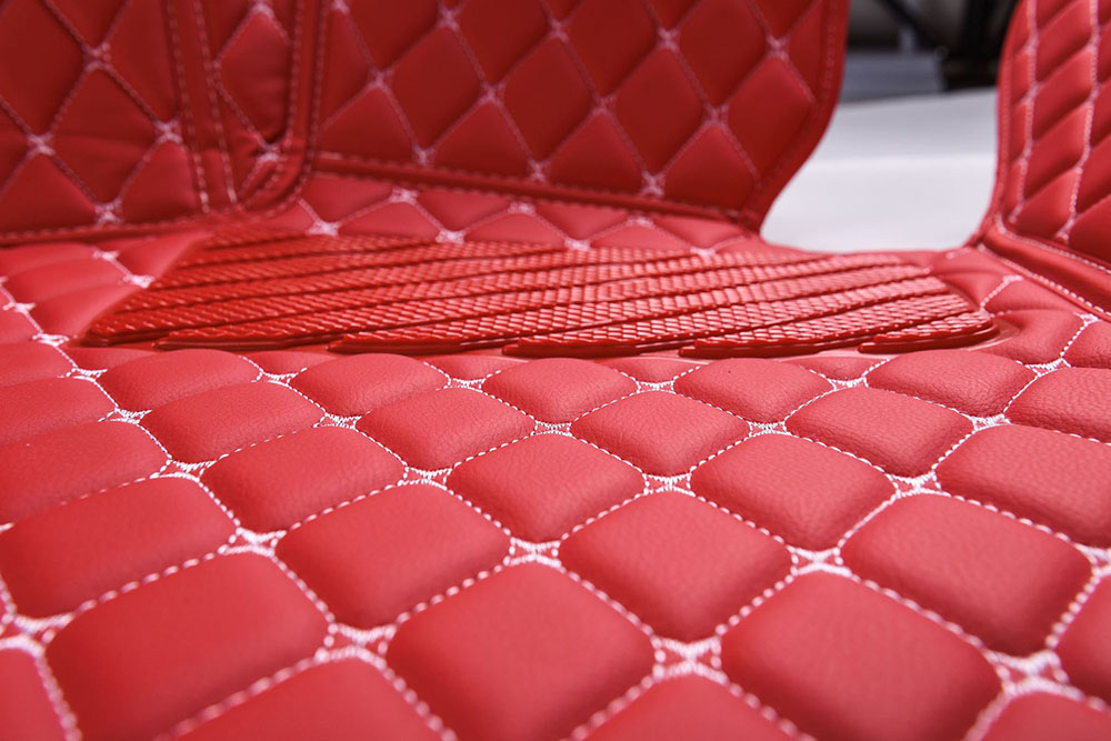 Red Luxury Leather Diamonds Car Floor Mats Stores