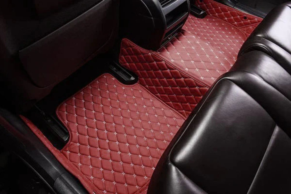 Wine Red Custom Diamond Car Mats Stores