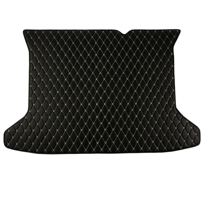 Black and Beige Stitching Luxury Leather Diamond Trunk Base Mats Stores