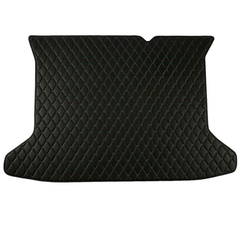 Black and Green Stitching Luxury Leather Diamond Trunk Base Mats Stores
