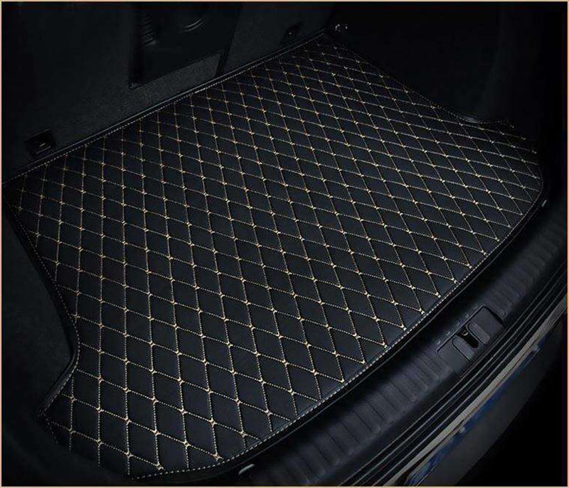 Black and White Stitching Luxury Leather Diamond Trunk Base Mats Stores