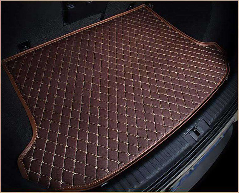 Dark Brown Luxury Leather Diamond Trunk Base Mats Stores